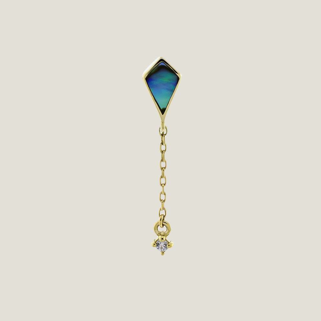 Luminara- 14KT Gold Threadless End - Yellow Gold / Paua