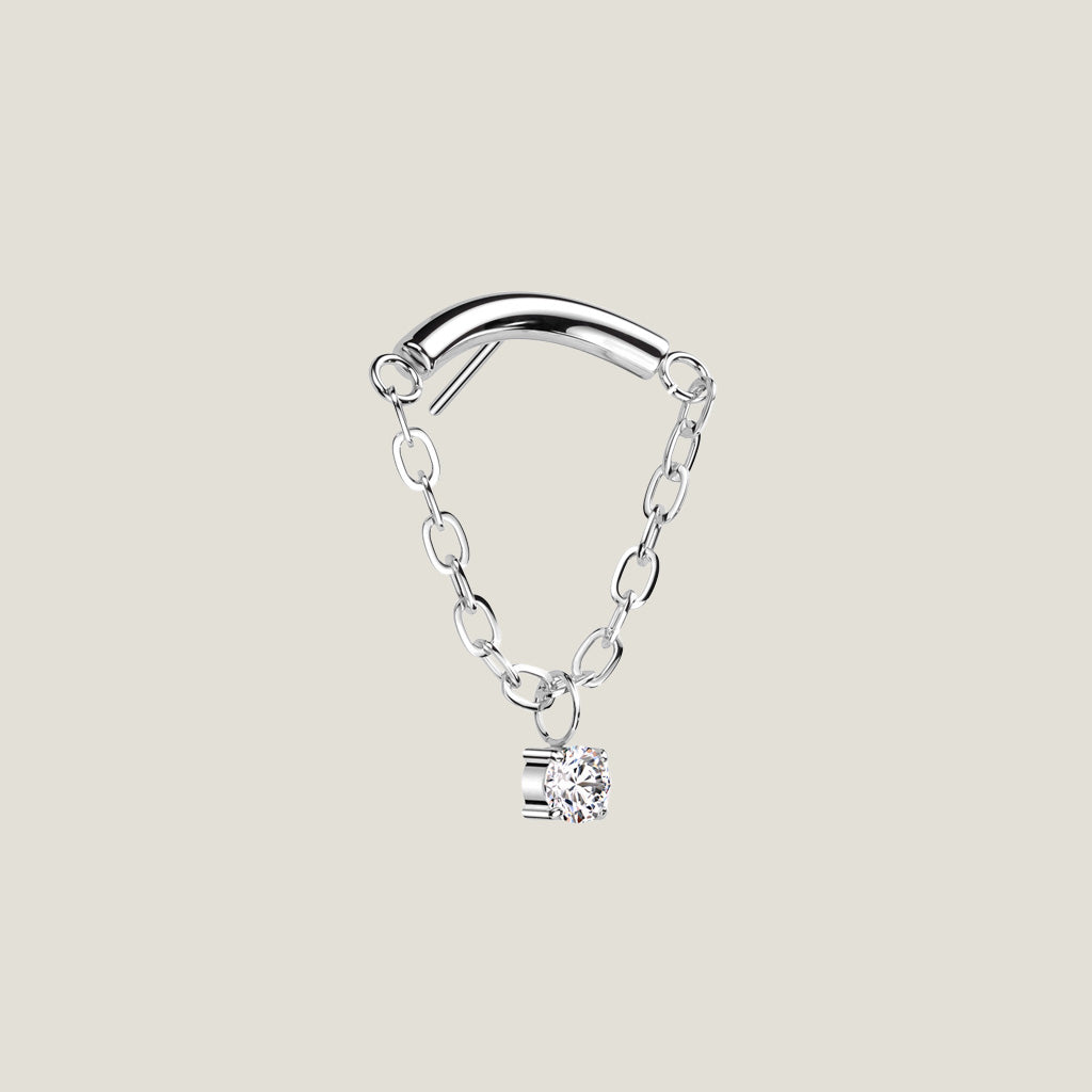 Implant Grade Titanium CZ Chain Hidden Helix Topper