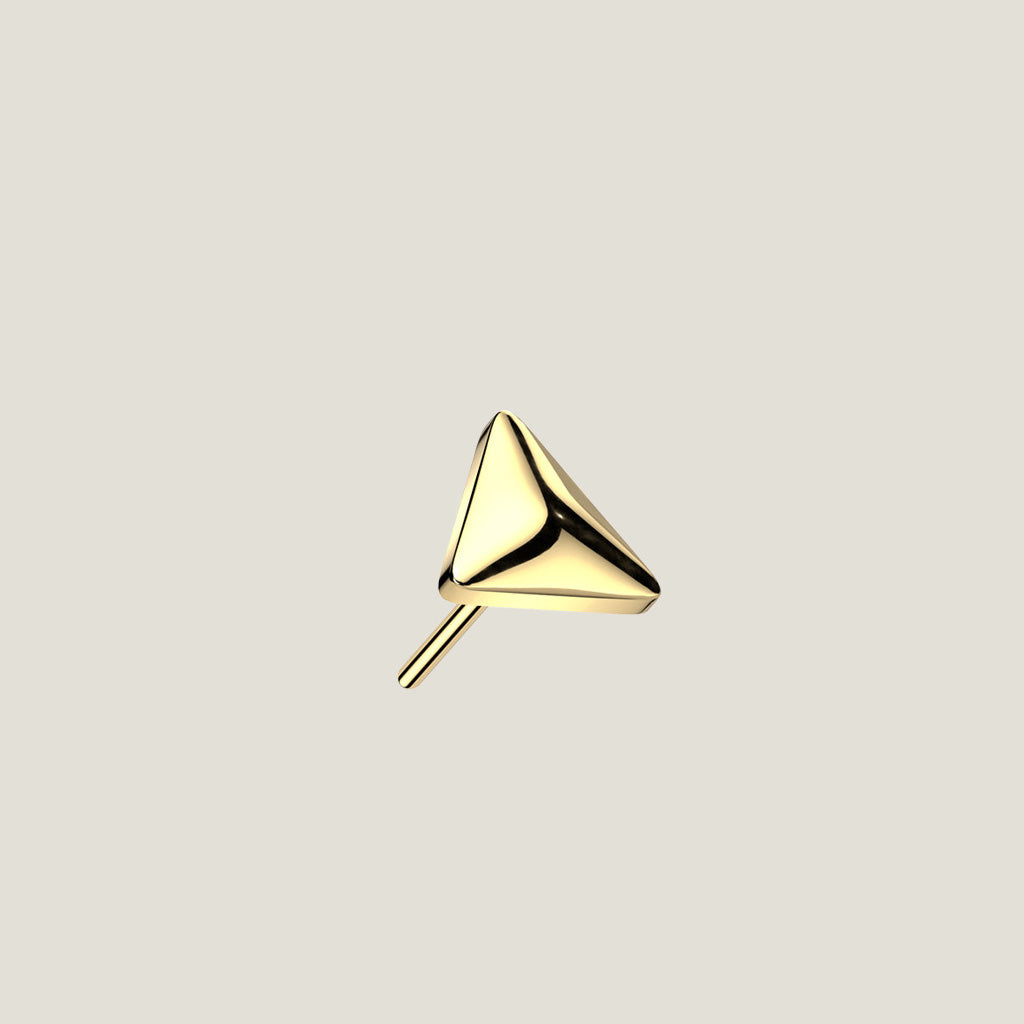 Rounded Triangle Stud — Gold
