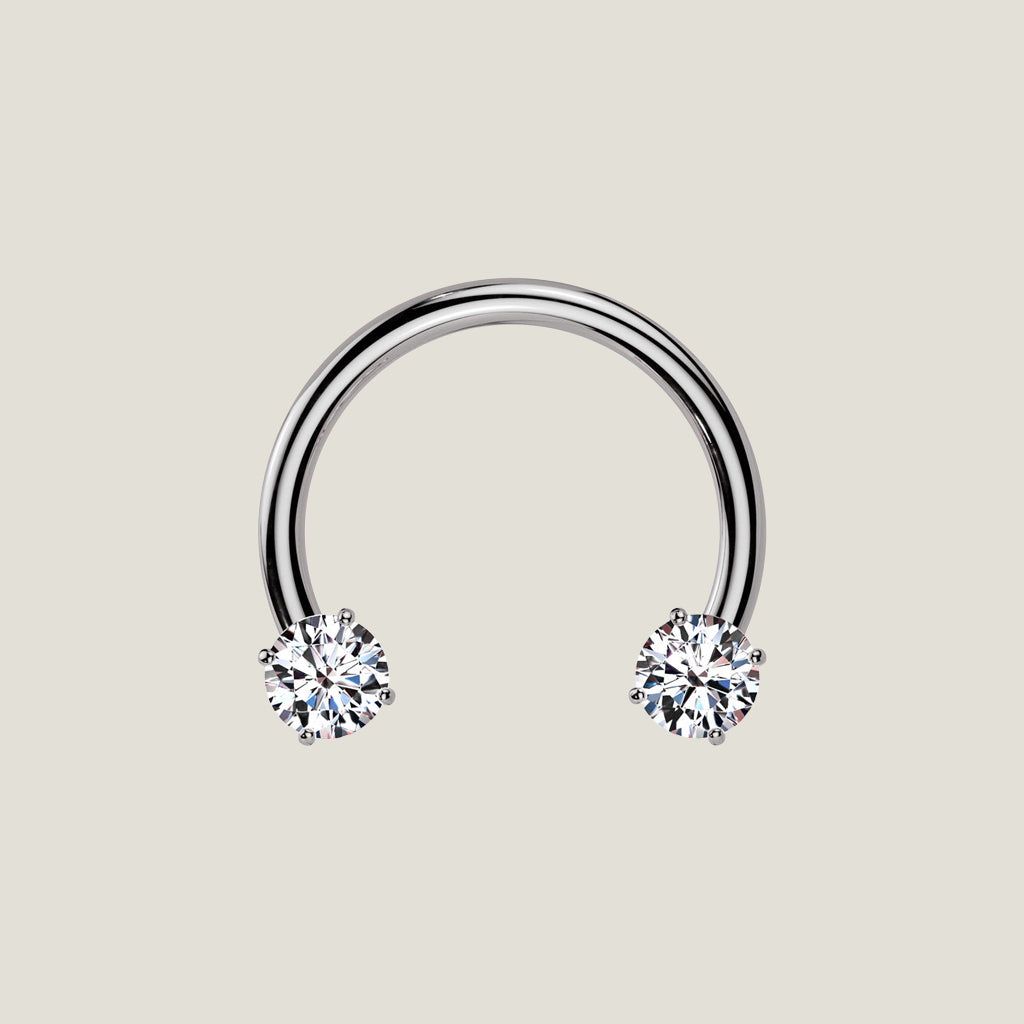 Forward Facing Horseshoe — Prong Set CZ