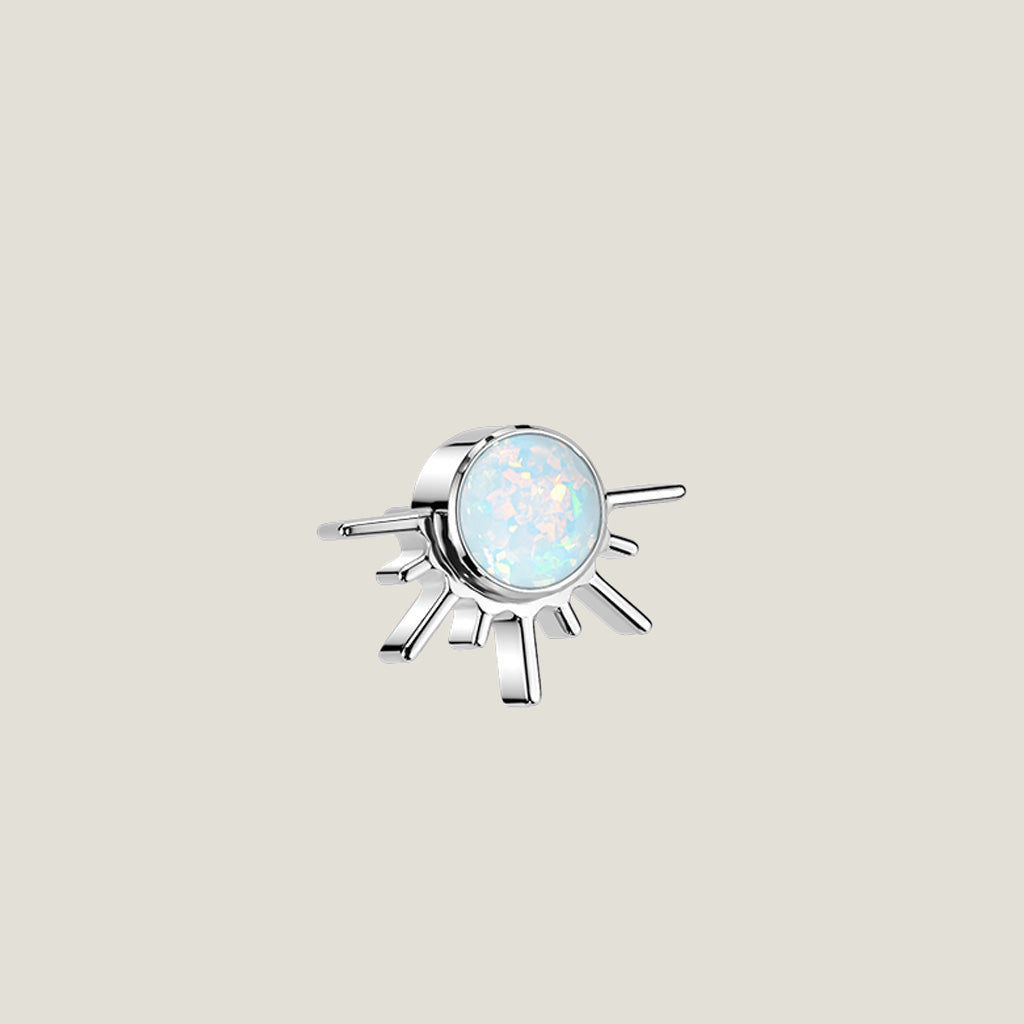Implant Grade Titanium Opal Sun Ray Threadless Topper