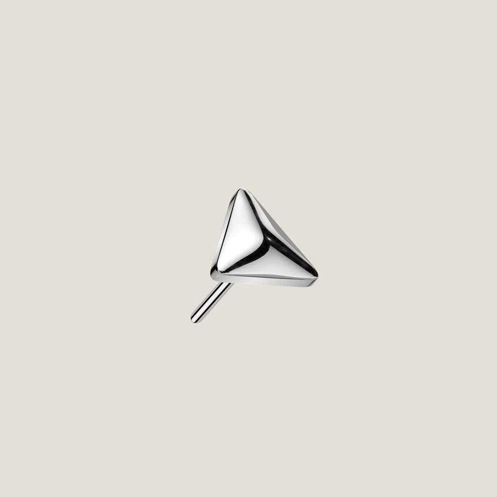 Rounded Triangle Stud — Silver
