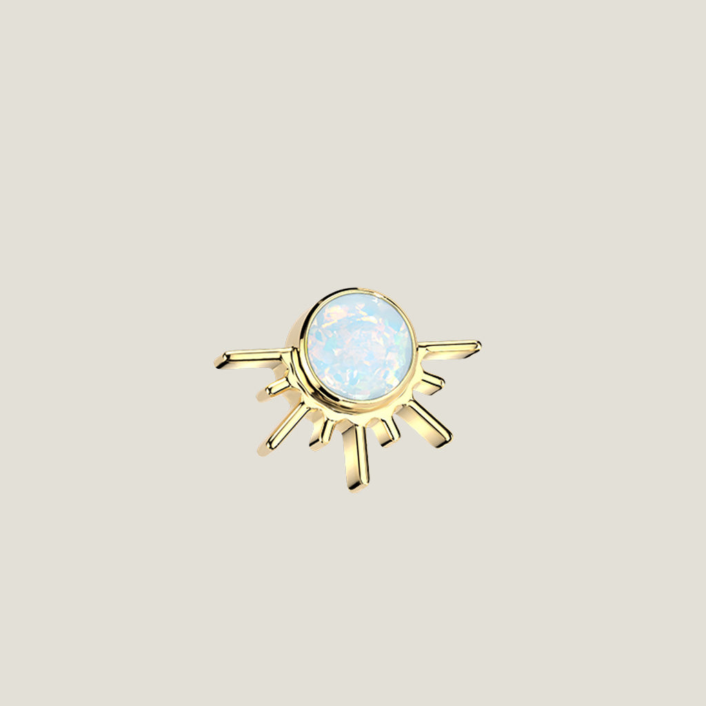 Implant Grade Titanium Opal Sun Ray Threadless Topper
