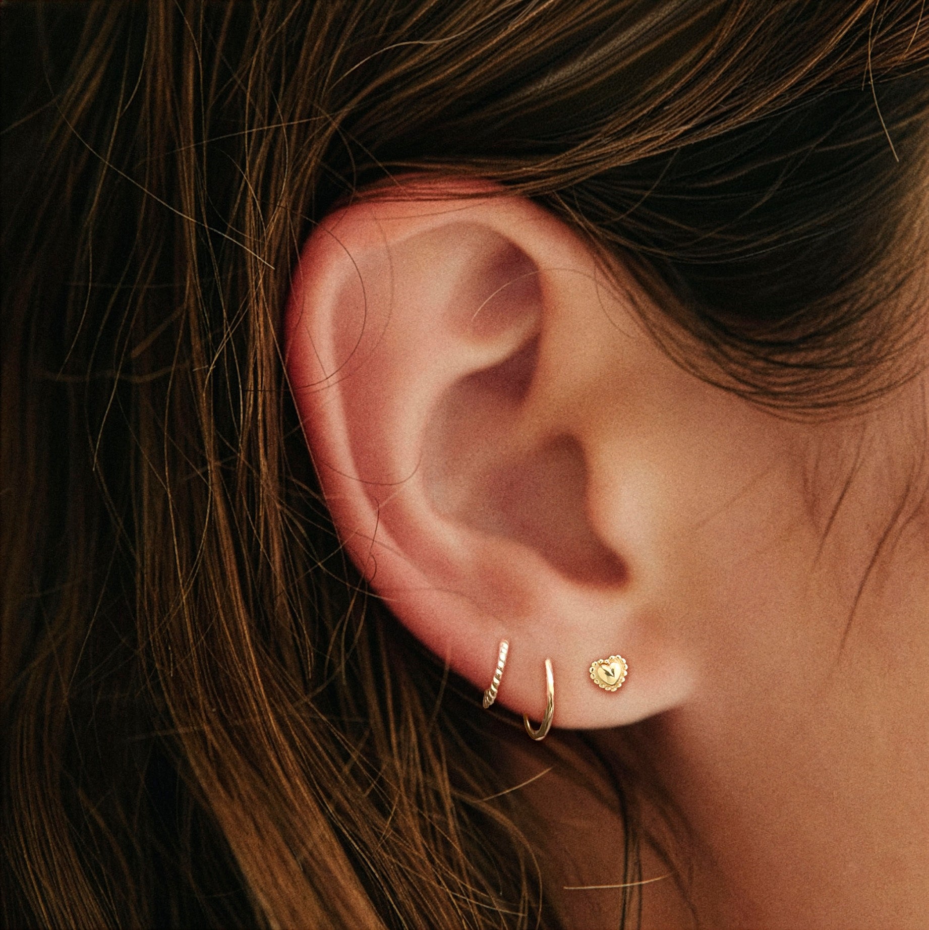 14k Gold Braided Hinged Hoop — 8mm – Hone Piercing