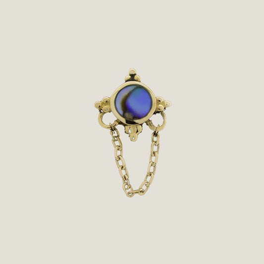 Opulenza- 14KT Gold Threadless End - Yellow Gold / Paua