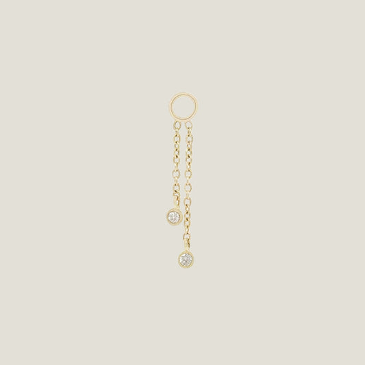 Gemmed Cascade 2 14K Earring Charm Geniune Diamond