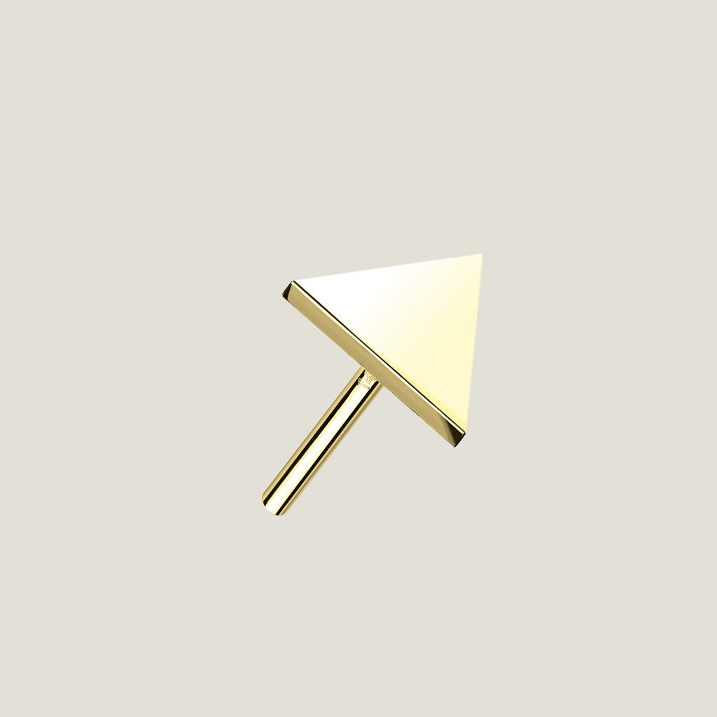 14K Gold Threadless Push In Flat Triangle Tops