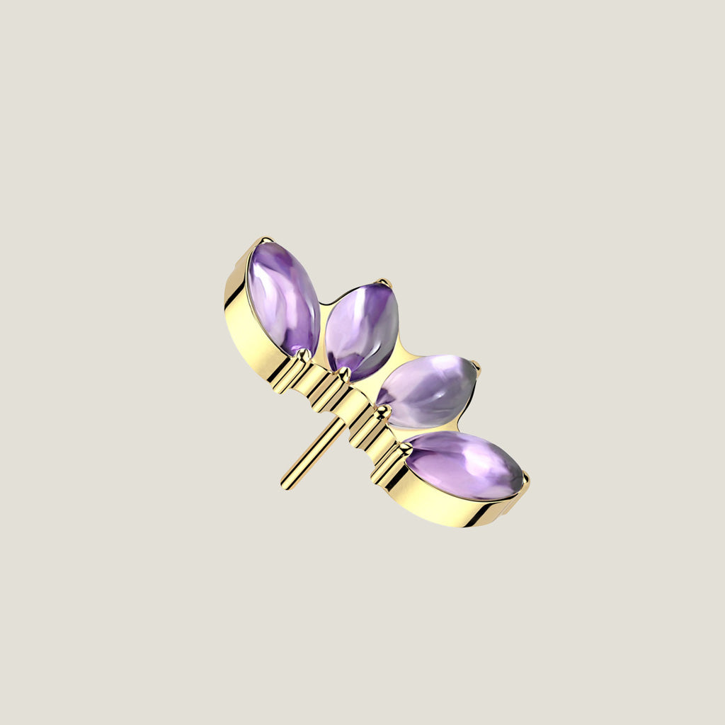 Implant Grade Titanium Climber with Cabochon Gem Threadless Push In Topper R4