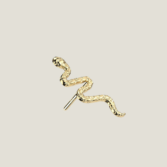 14K Gold Threadless Push In Snake Top