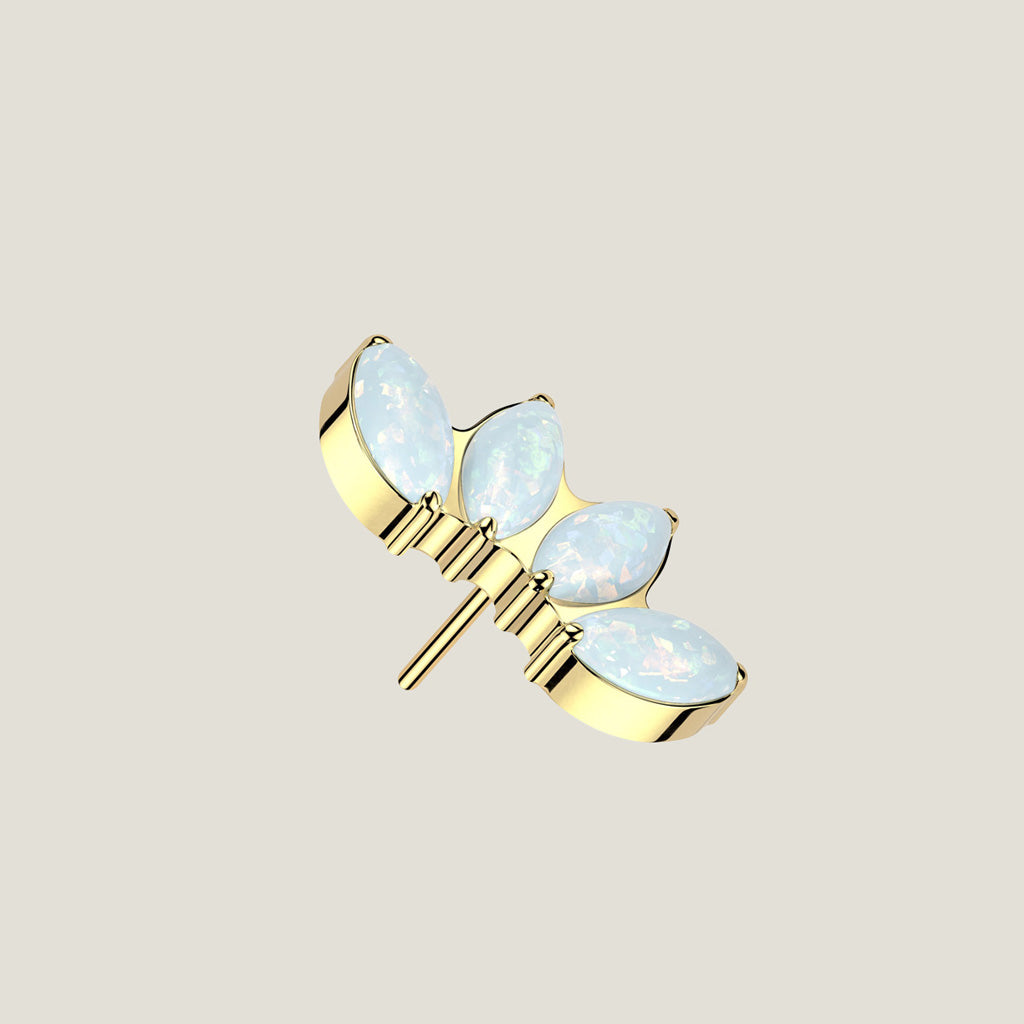 Implant Grade Titanium Climber with Cabochon Gem Threadless Push In Topper R4