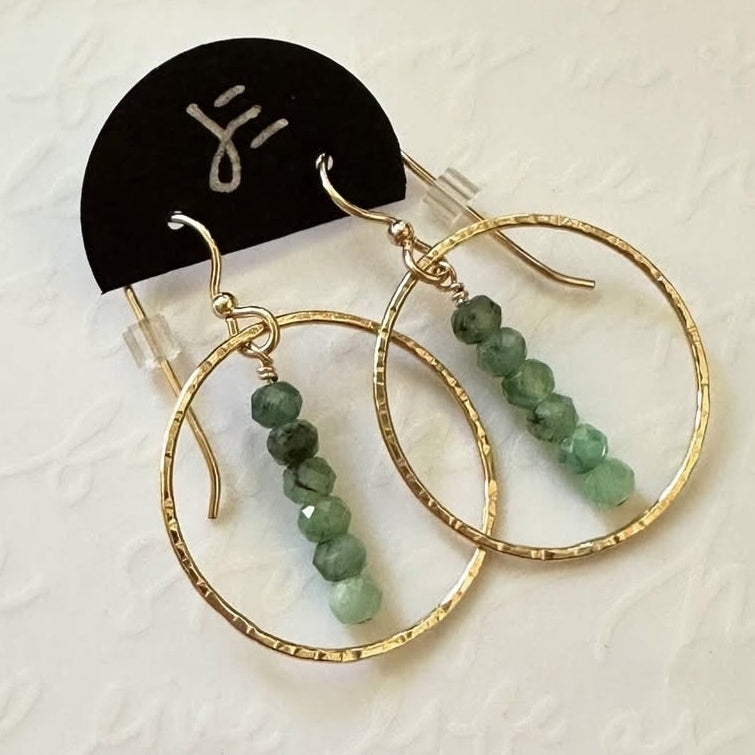 Hoop Earrings With Real Gemstones