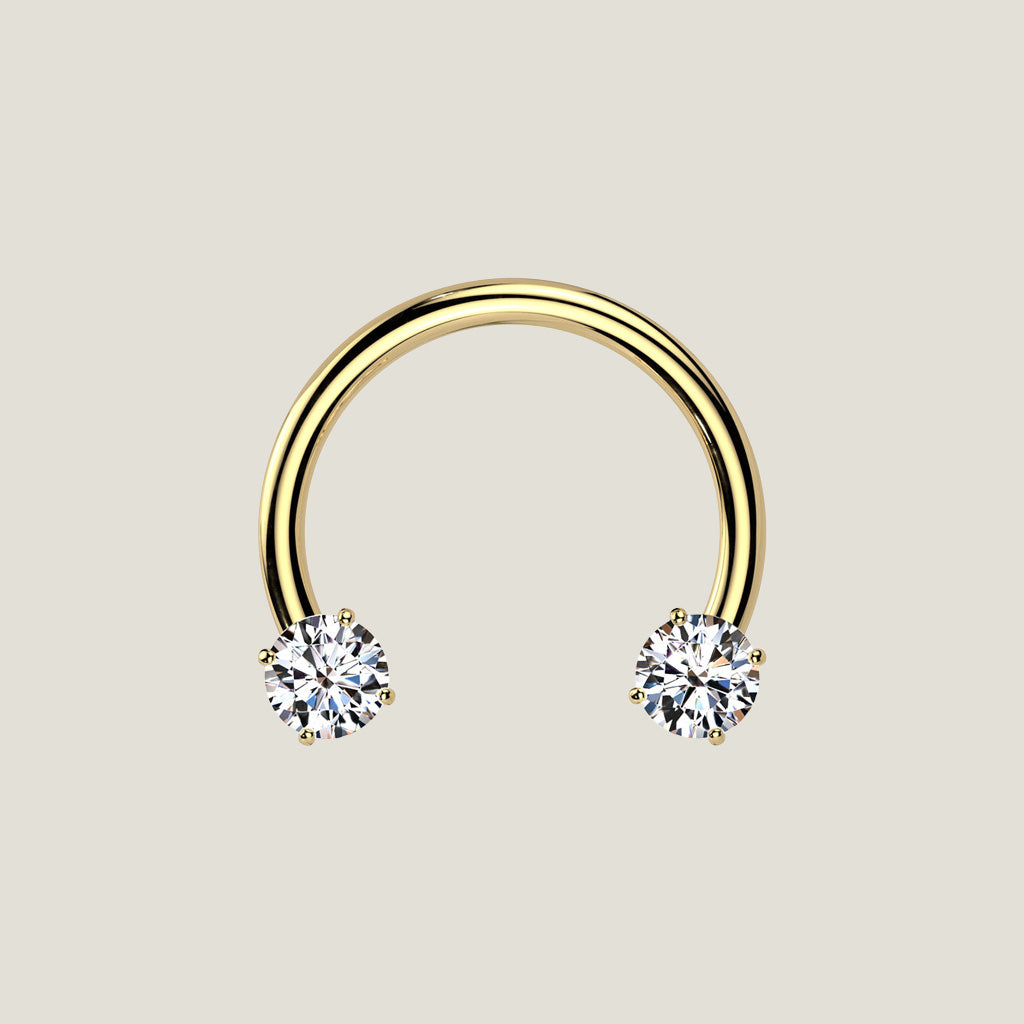 Forward Facing Horseshoe — Prong Set CZ