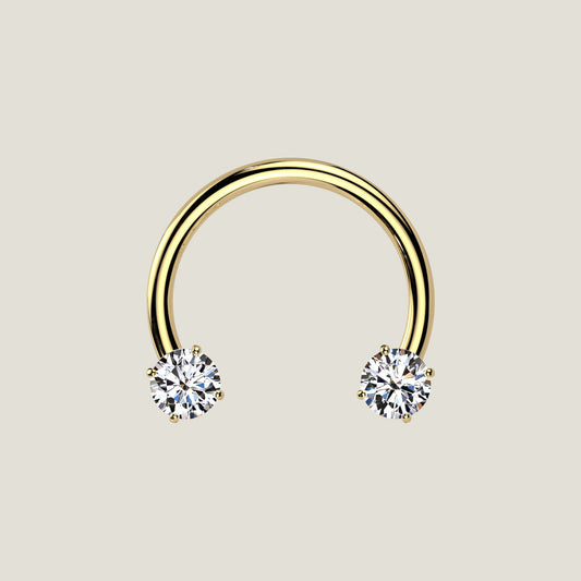 Forward Facing Horseshoe — Prong Set CZ