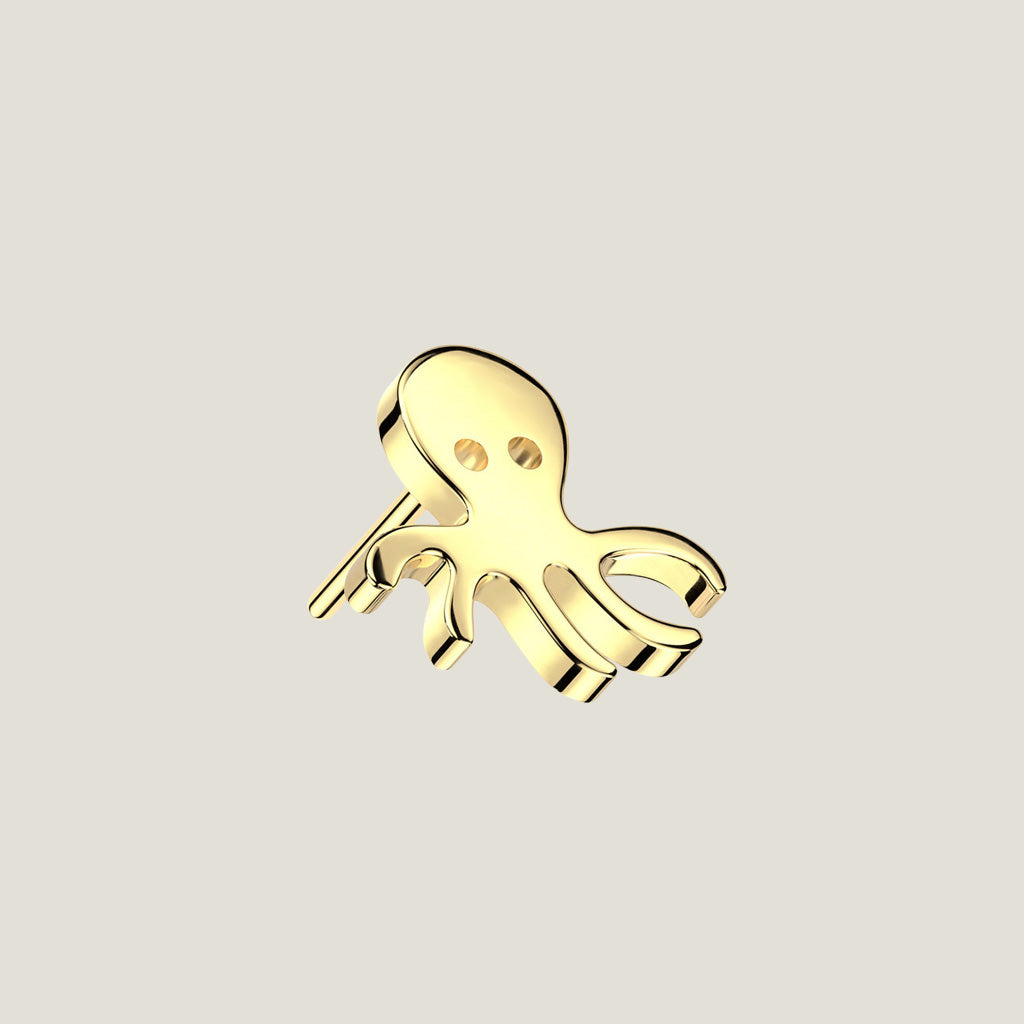 14K Gold Push In Octopus Top