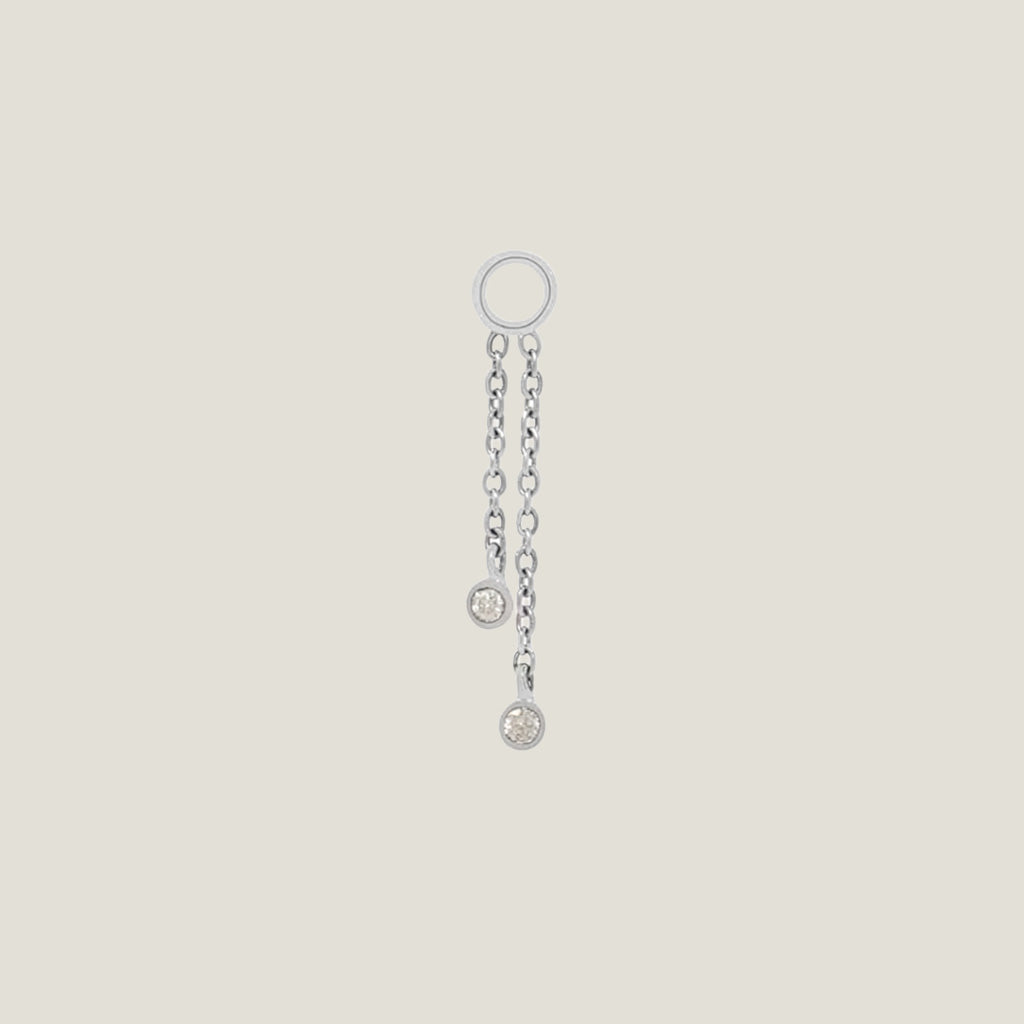 Gemmed Cascade 2 14K Earring Charm Geniune Diamond