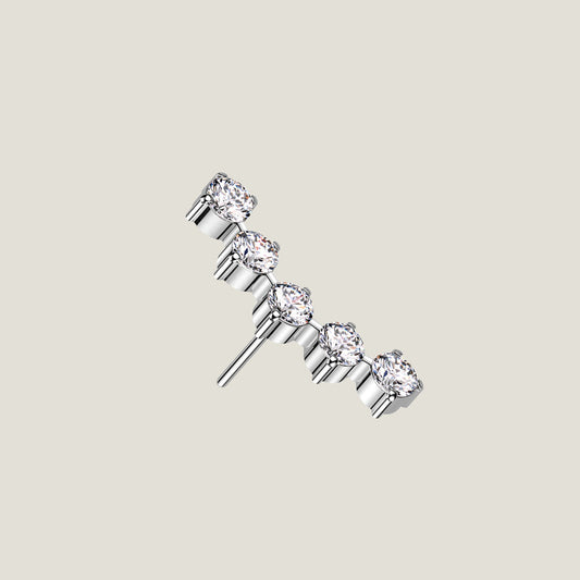 Implant Grade Titanium Threadless Push In 5 Round CZ Curved Top (1)