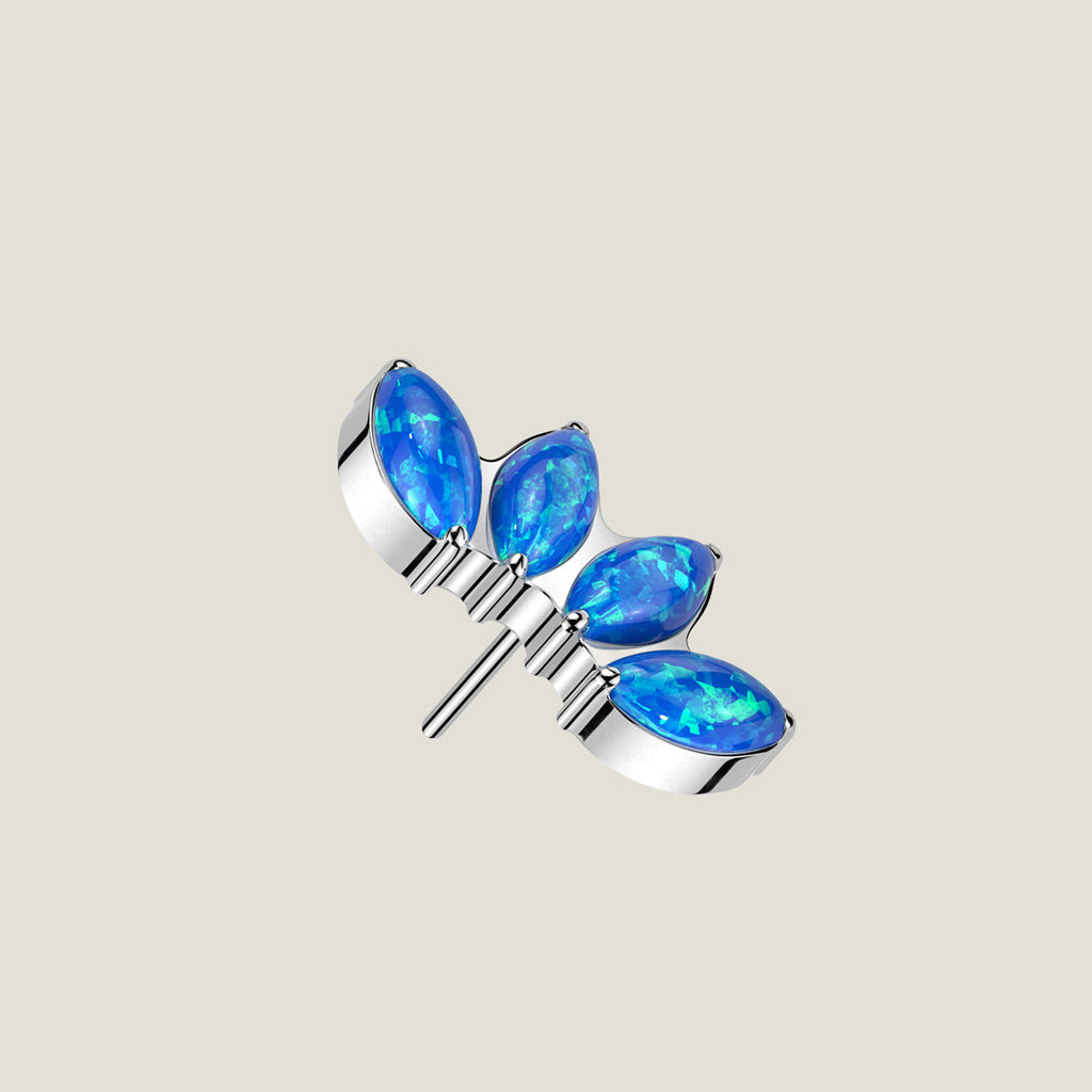 Implant Grade Titanium Climber with Cabochon Gem Threadless Push In Topper R4
