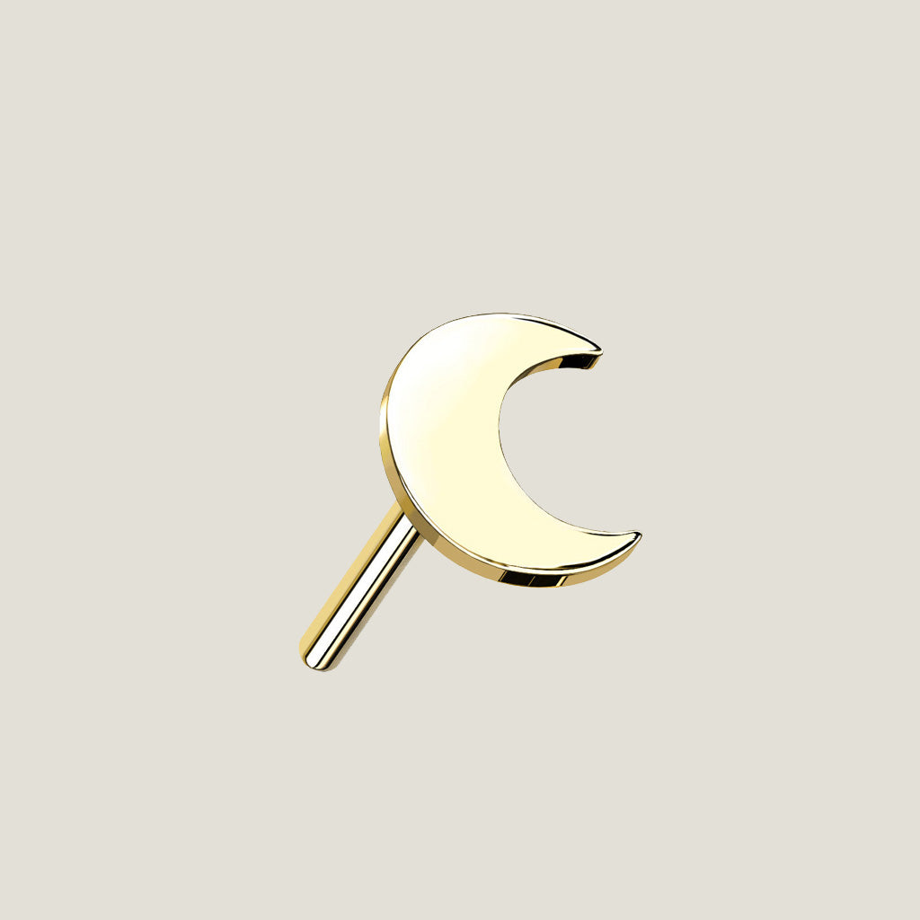 14K Gold Push In  Crescent Moon Top