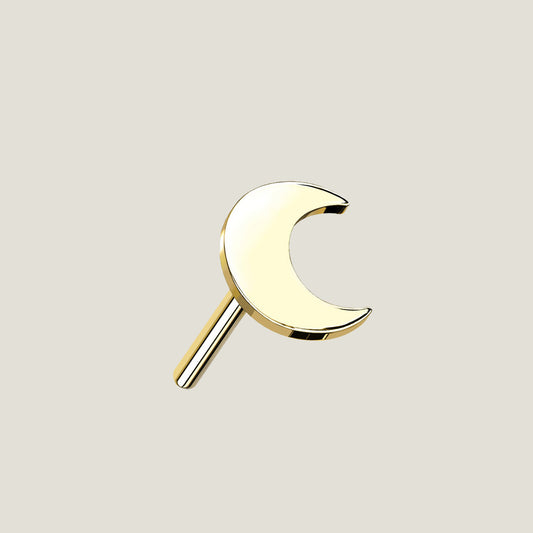 14K Gold Push In  Crescent Moon Top