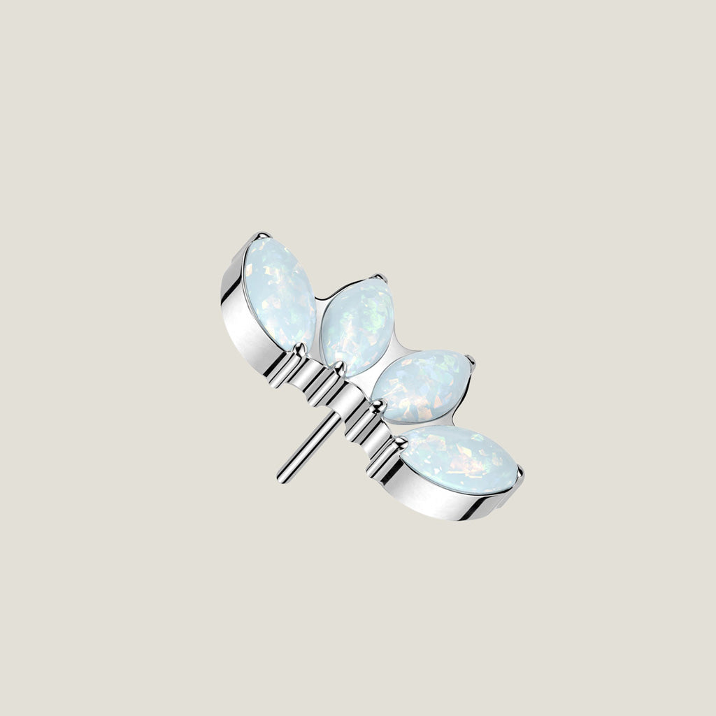 Implant Grade Titanium Climber with Cabochon Gem Threadless Push In Topper R4