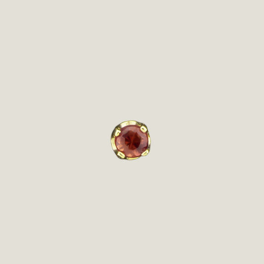 Zarela – 14kt Gold Flat Back Prong-Set Genuine Songea Sapphire - Yellow Gold / Genuine Songea Sapphire